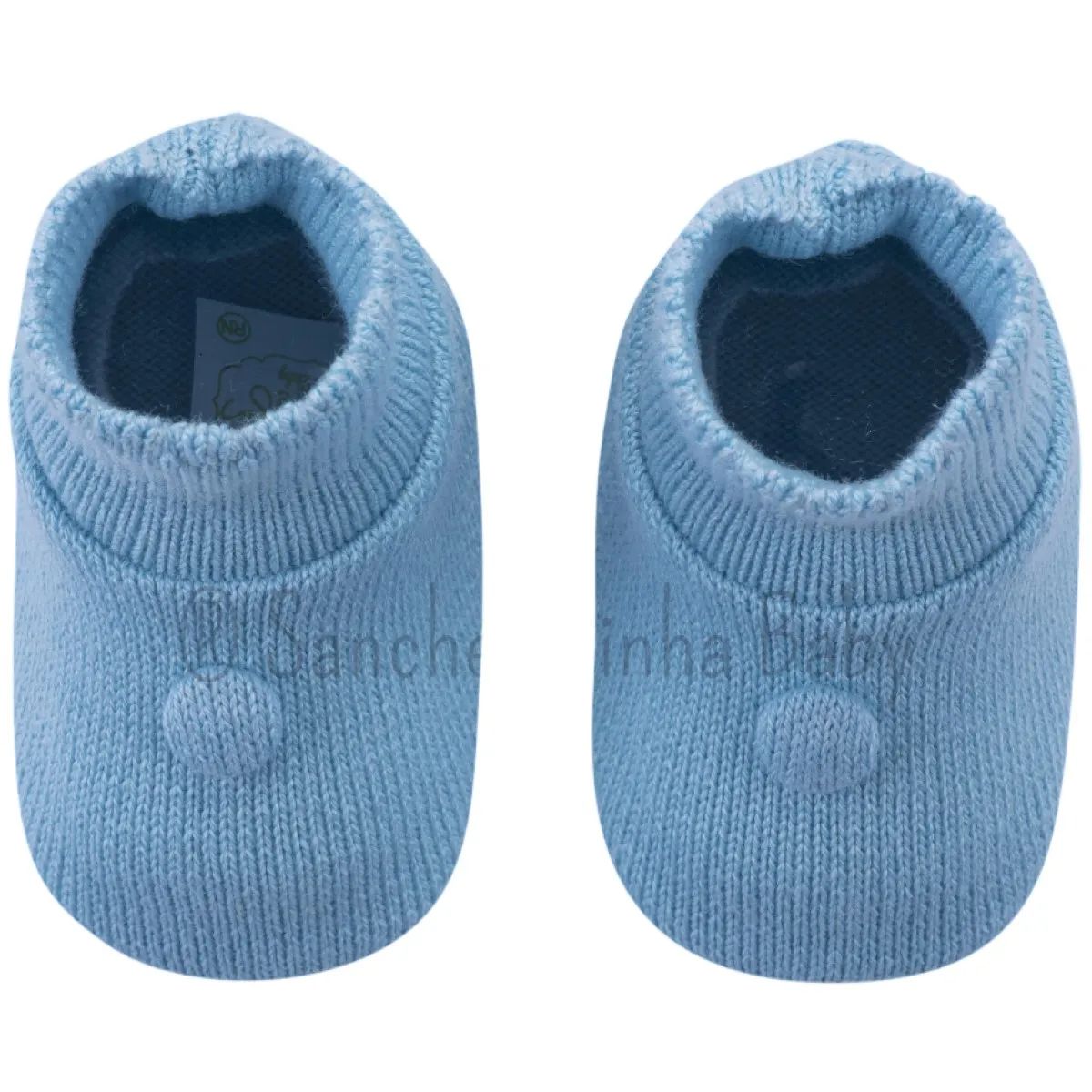 Sapatinho Bebê Sanches Malha em Acrílico Azul