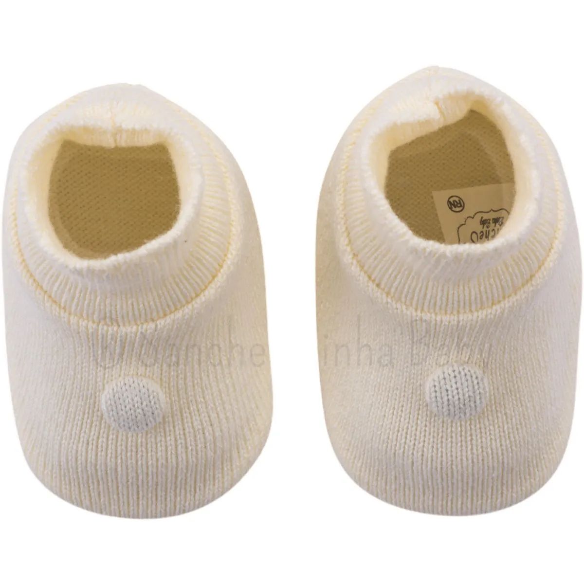 Sapatinho Bebê Sanches Malha em Acrílico Azul