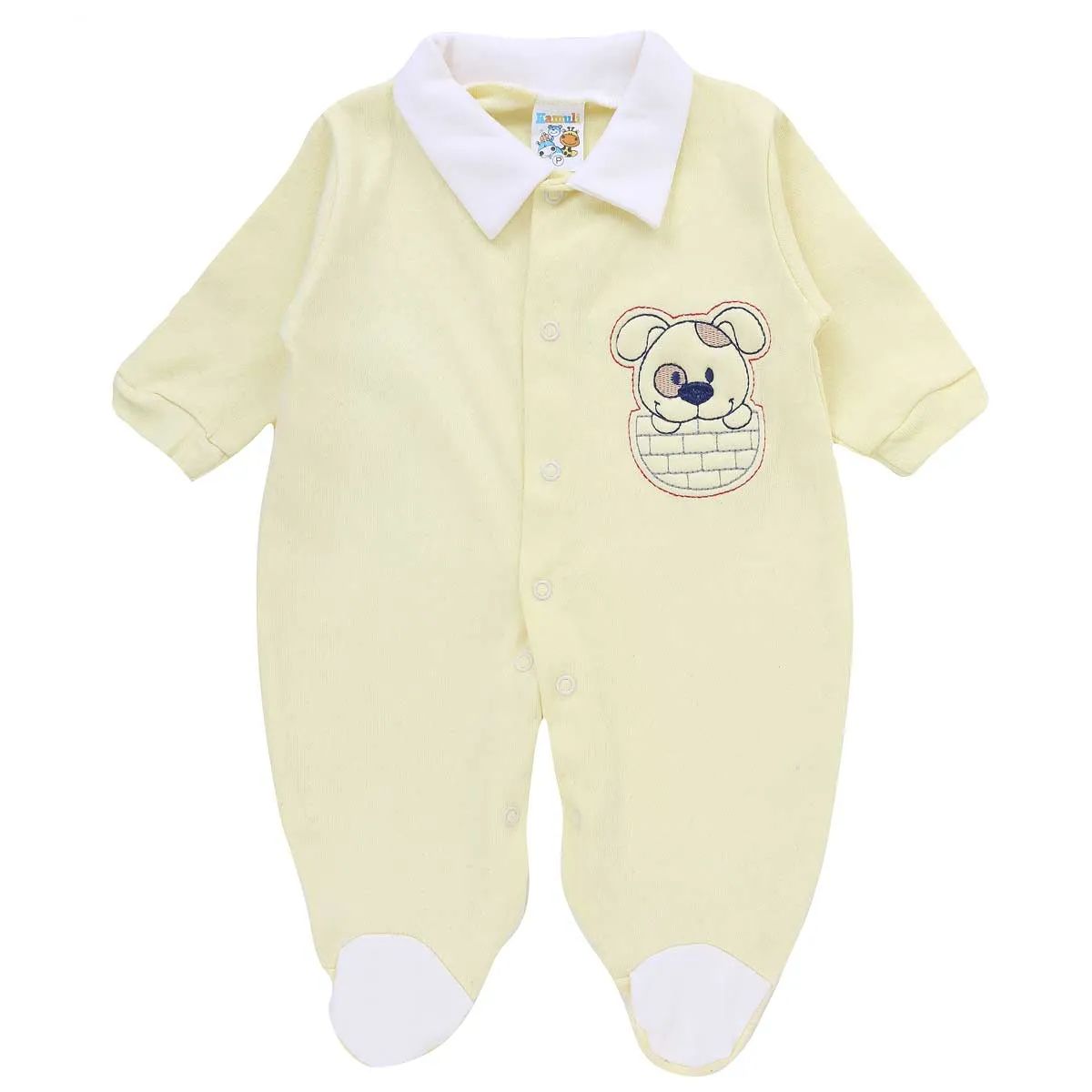 Macacão Longo Kamule em Suedine com Bordado Sortido