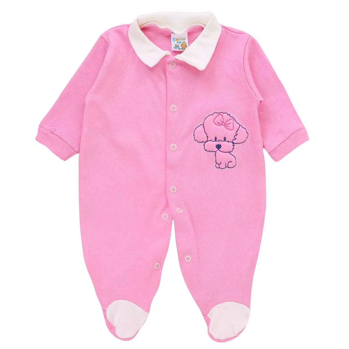 Macacão Longo Kamule em Suedine com Bordado Sortido Tam P