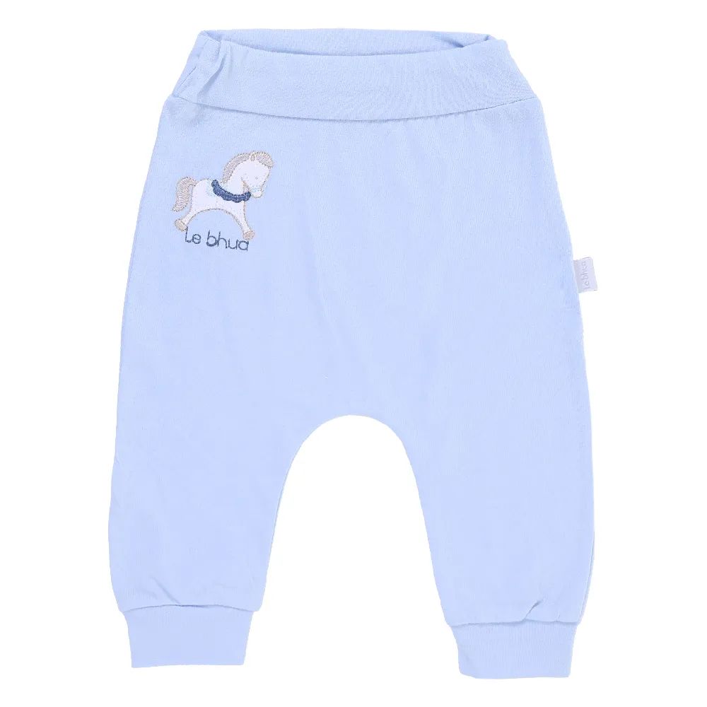 Saída de Maternidade Le Bhua com Bordado Azul Carrossel