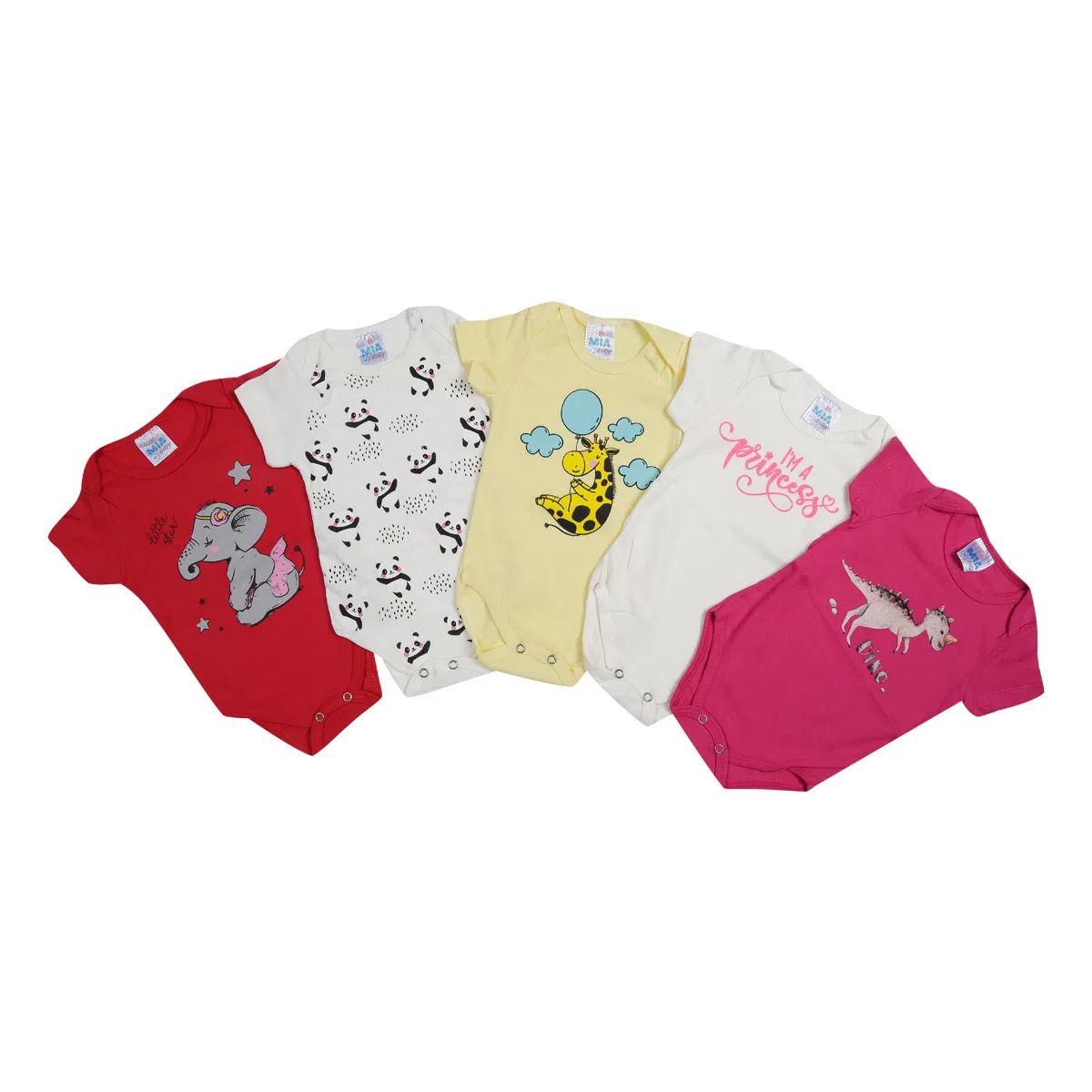 Kit Body Manga Curta Mia Sortido