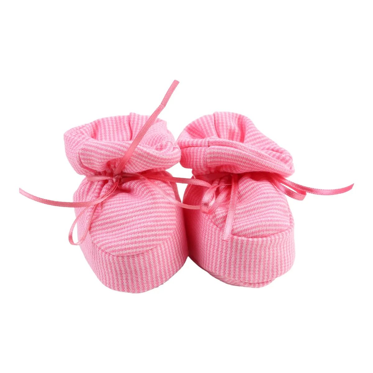 Pantufa Beijinho Bebê Chutinho Canelado Rosa Claro