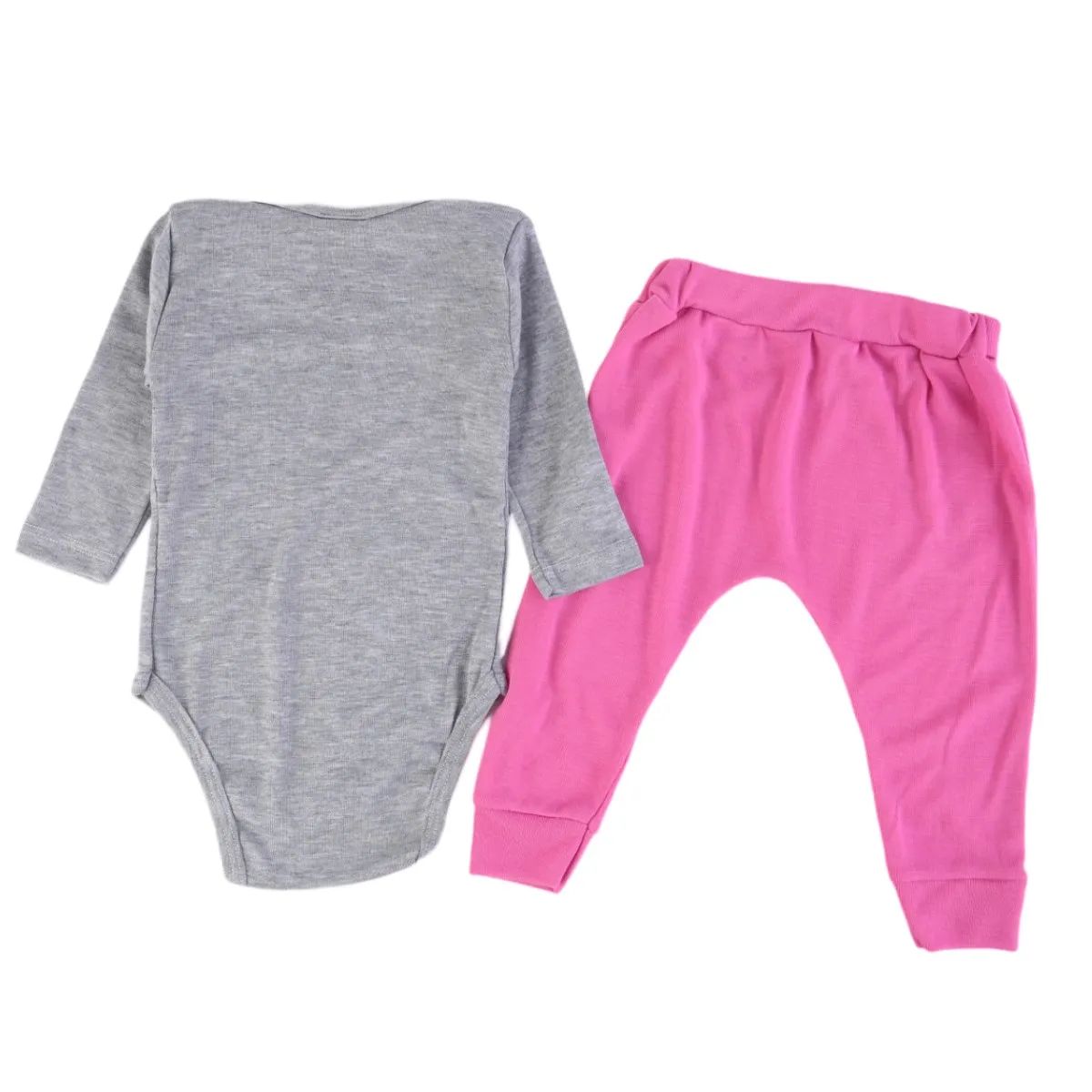 Conjunto Bebê Dengos e Cia Pinguim Cinza