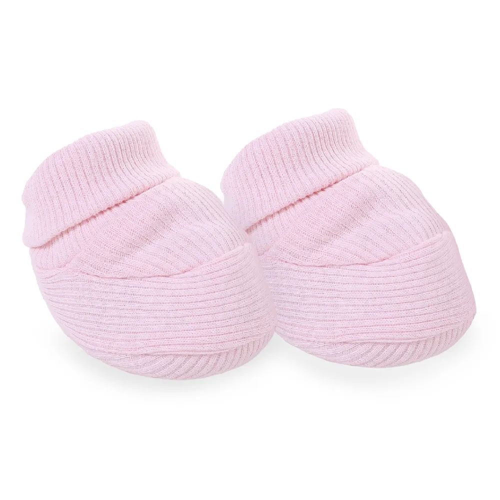 Kit Bebê Sapatinho + Luva Canelado Branco