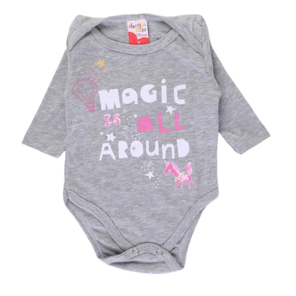 Conjunto Bebê Dengos e Cia Magic Cinza