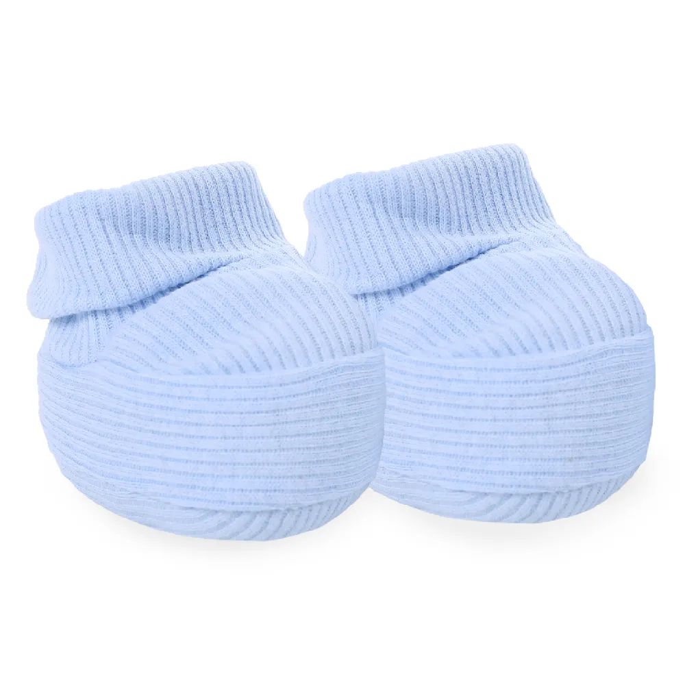 Kit Bebê Sapatinho + Luva Canelado Branco