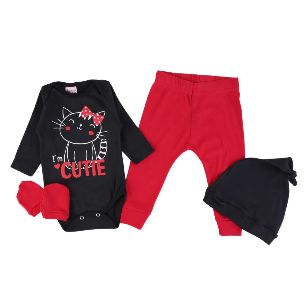 Conjunto Bebê Dengos e Cia Cutie Preto