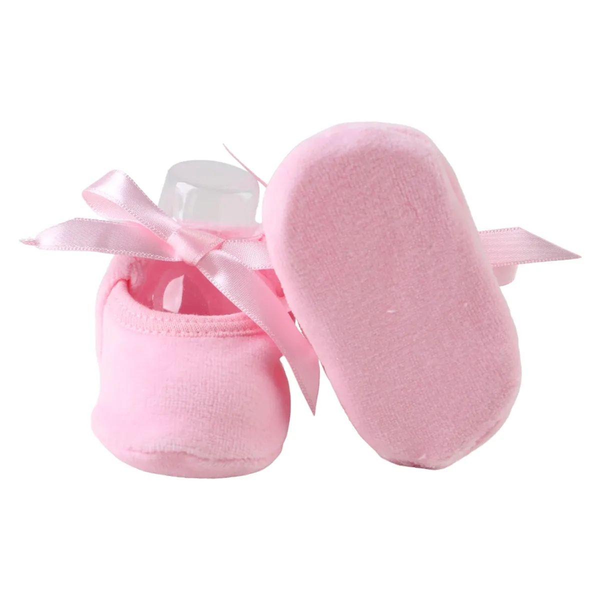 Sapatilha Puff Bebê Chutinho com Fita Cetim Off White