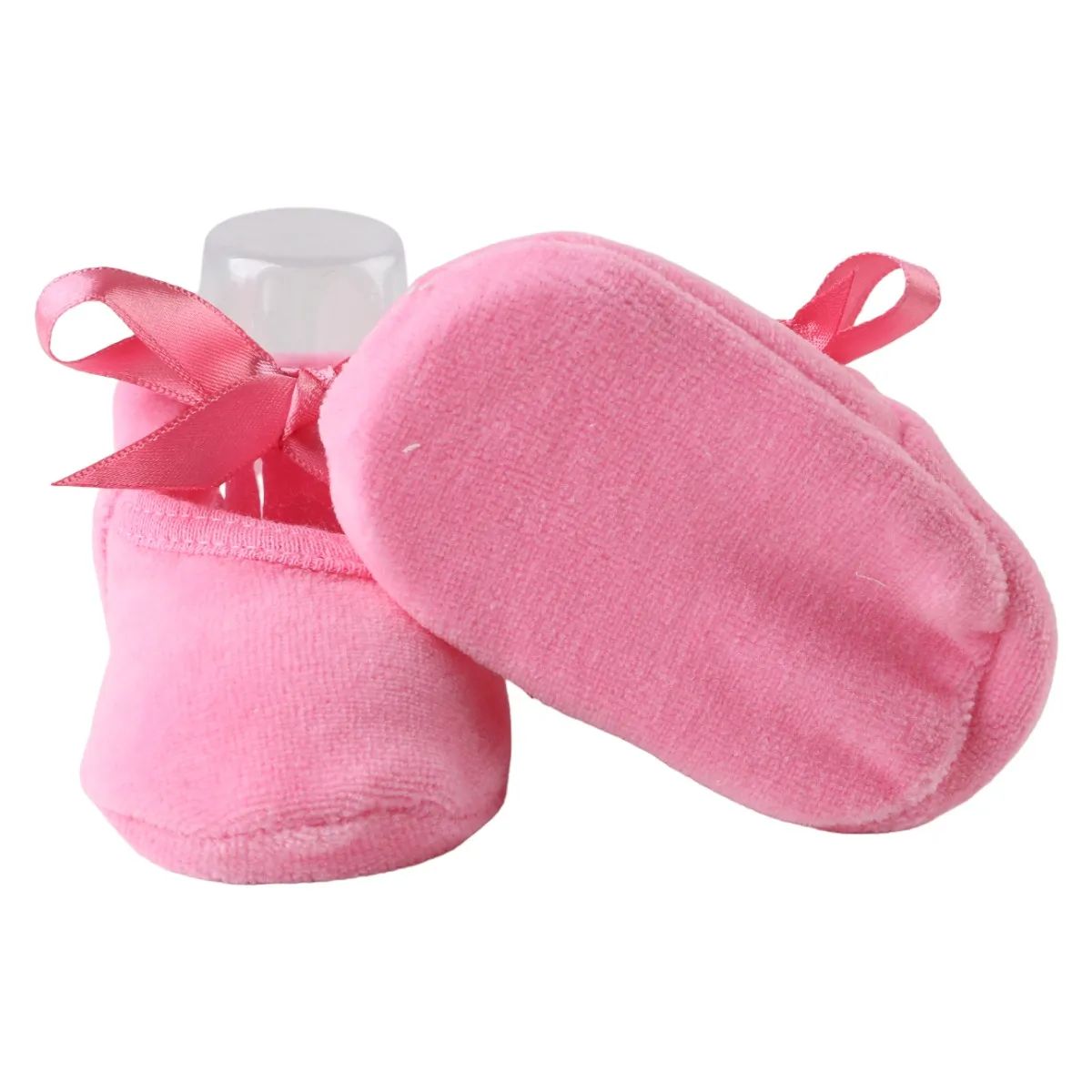 Sapatilha Puff Bebê Chutinho com Fita Cetim Off White