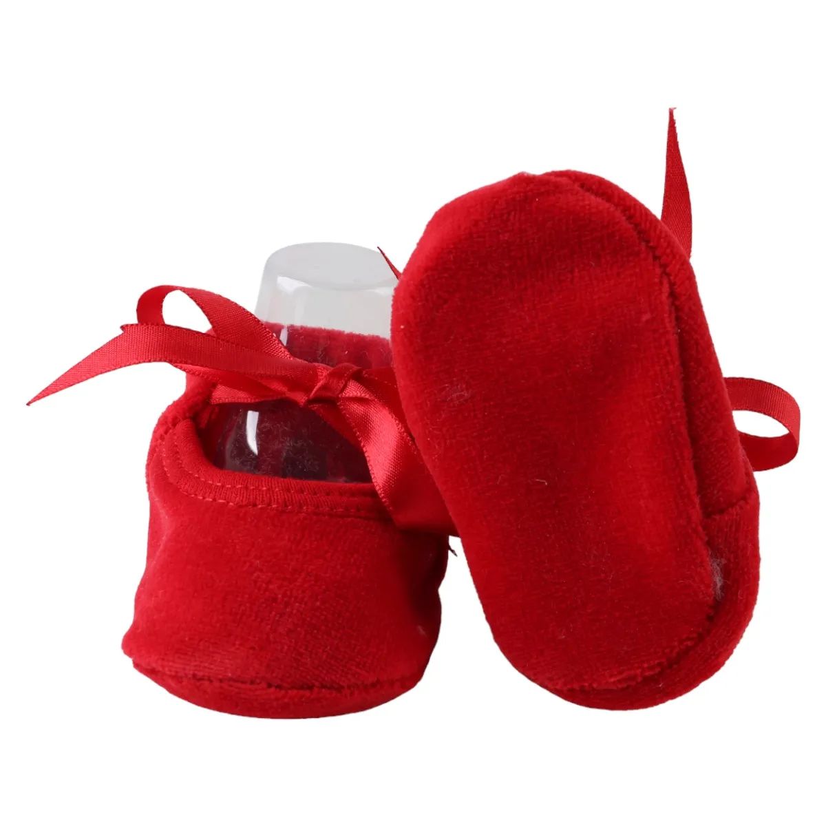 Sapatilha Puff Bebê Chutinho com Fita Cetim Off White