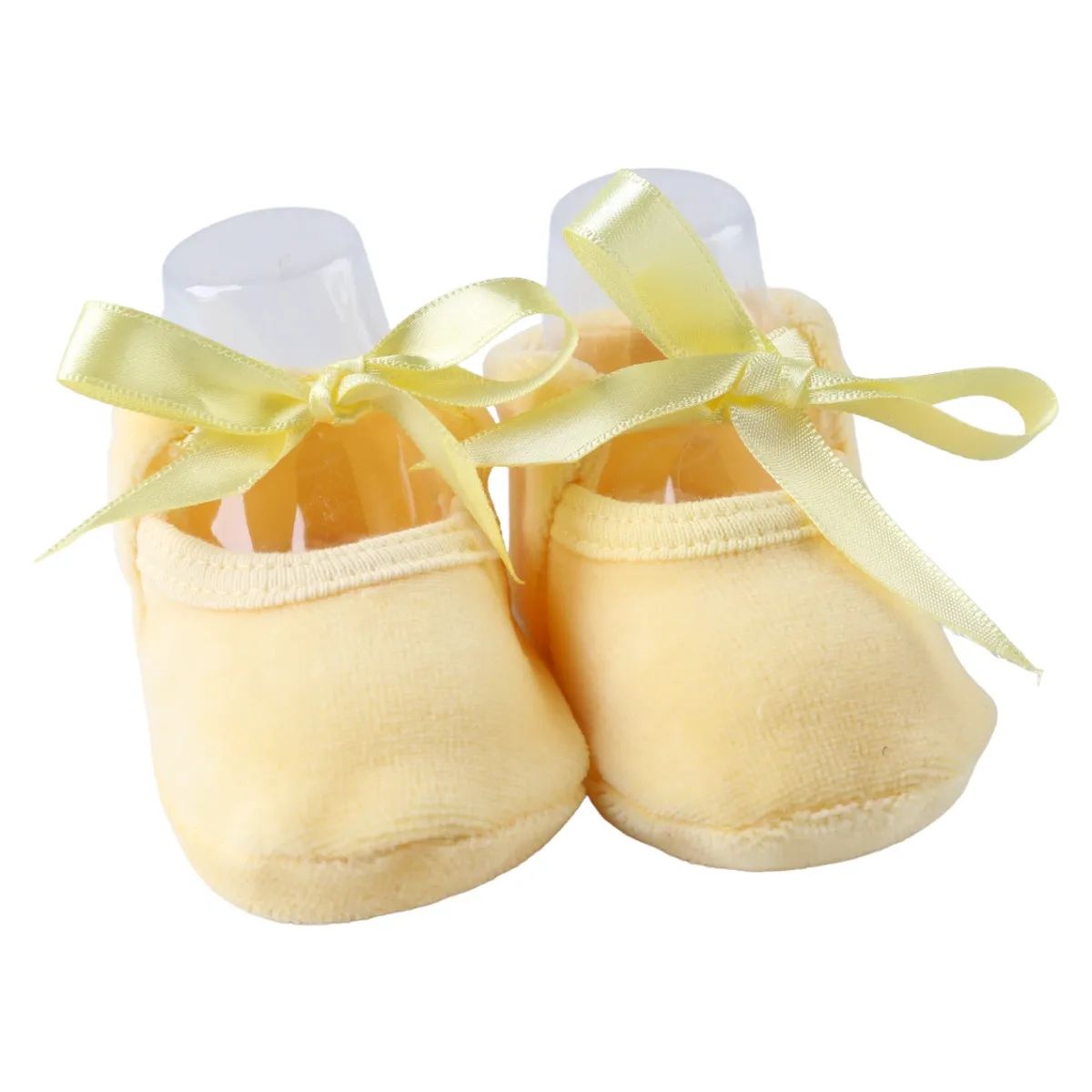 Sapatilha Puff Bebê Chutinho com Fita Cetim Off White