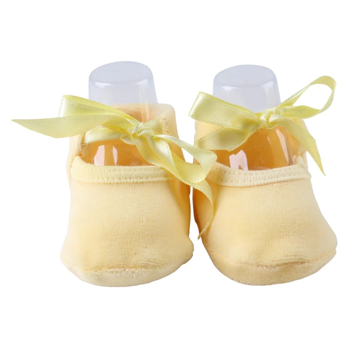 Sapatilha Puff Bebê Chutinho com Fita Cetim Off White