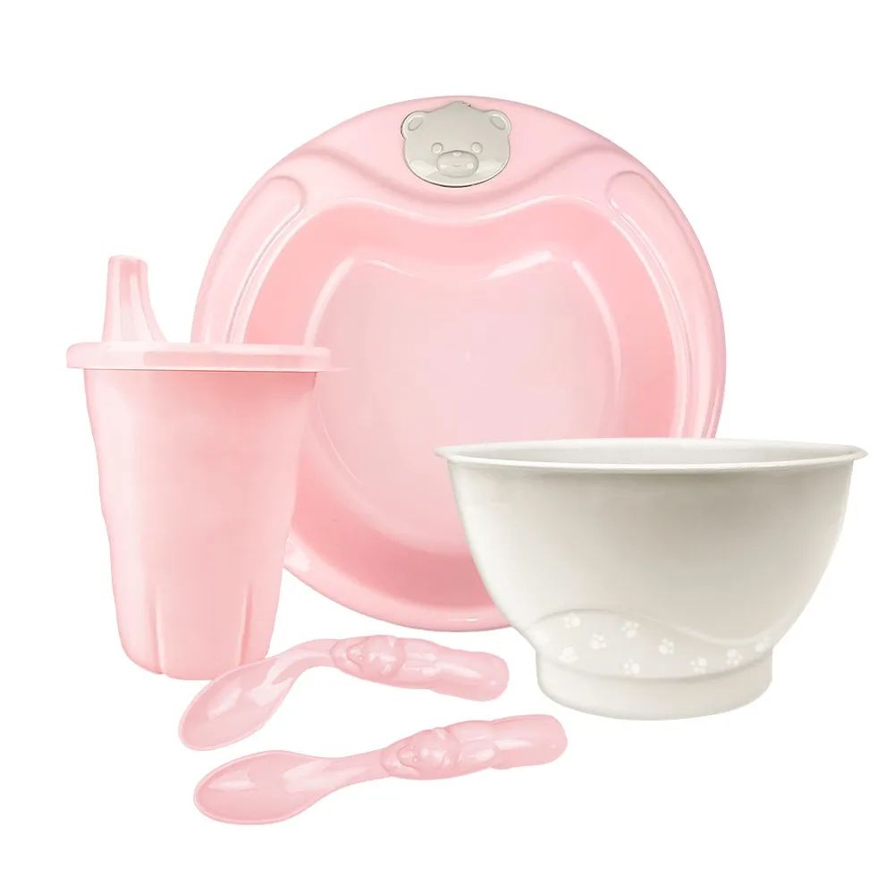Kit Refeição Urso Rosa