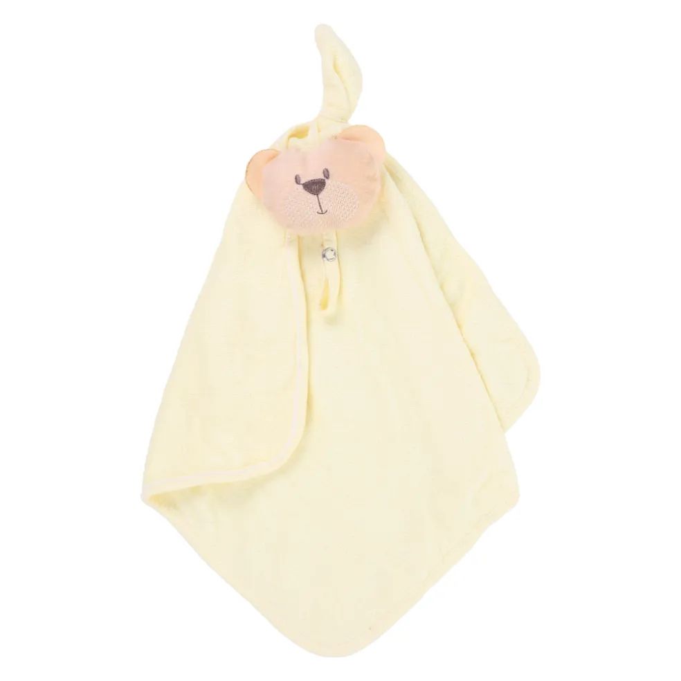 Naninha Pelúcia Bambi com Prendedor de Chupeta Amarela