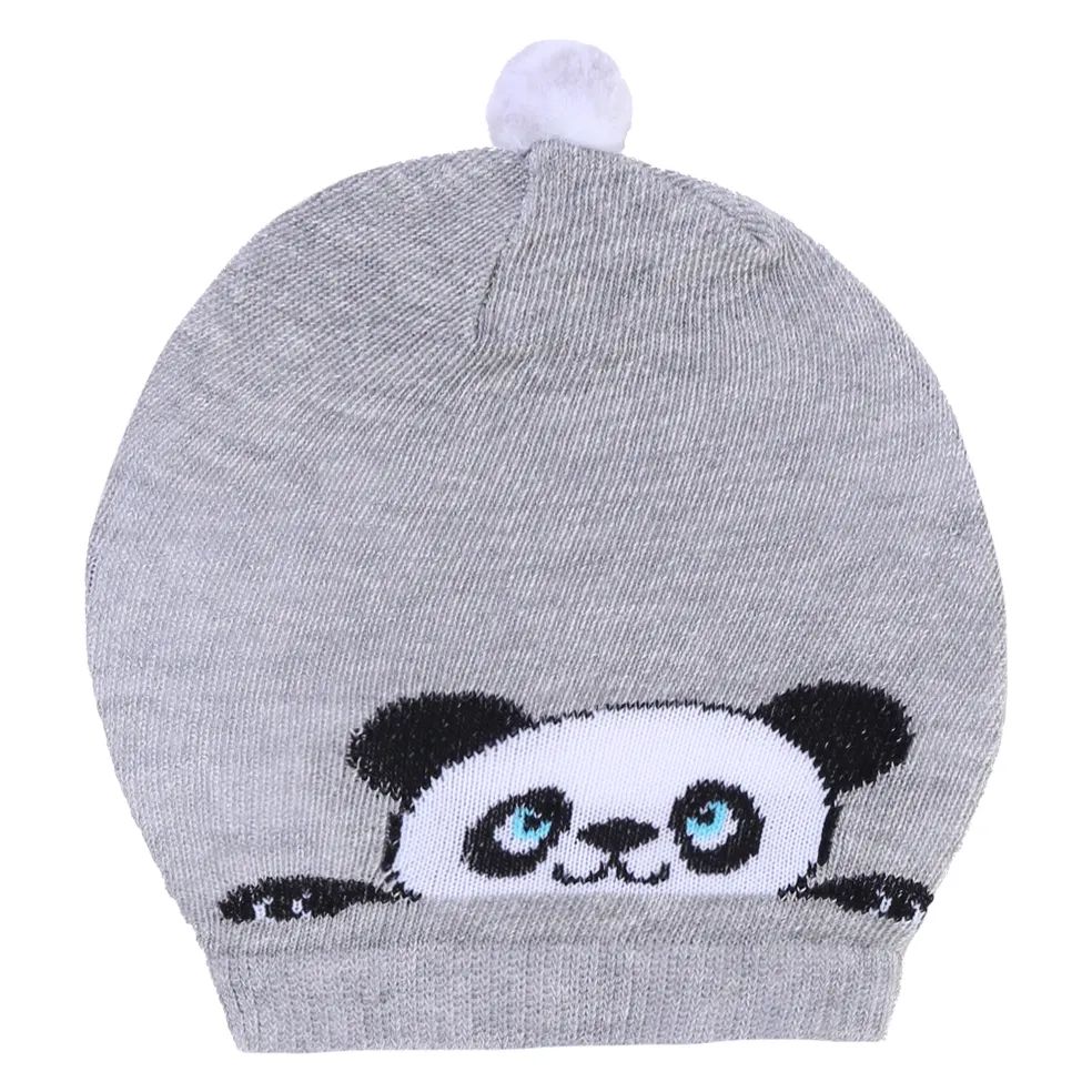 Kit Touca, Luva e Meia Pandinha Cinza