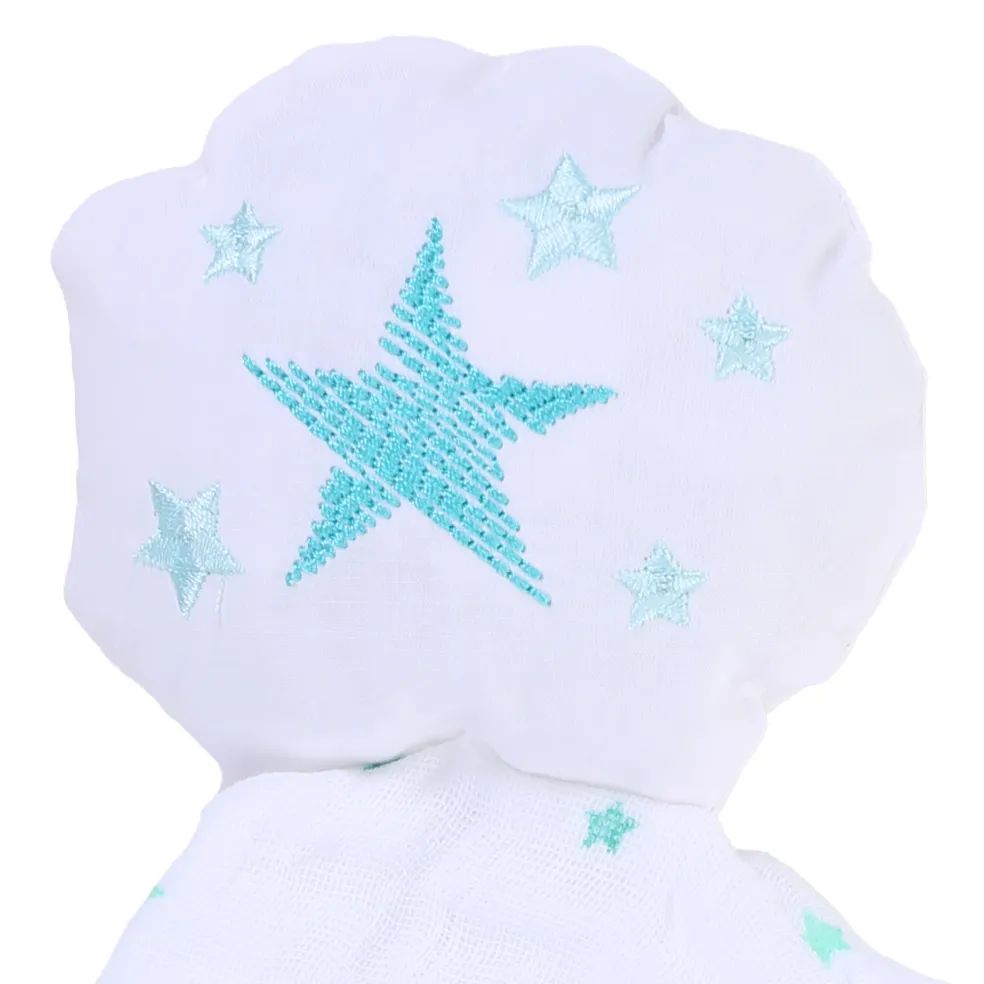 Naninha Papi Soft Viés de Malha com Bordado Celeste Azul