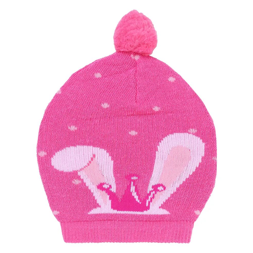 Kit Touca, Luva e Meia Coelhinha Rosa