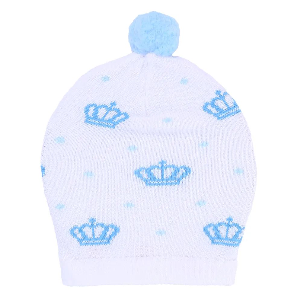 Kit Touca, Luva e Meia Coroa Branco e Azul