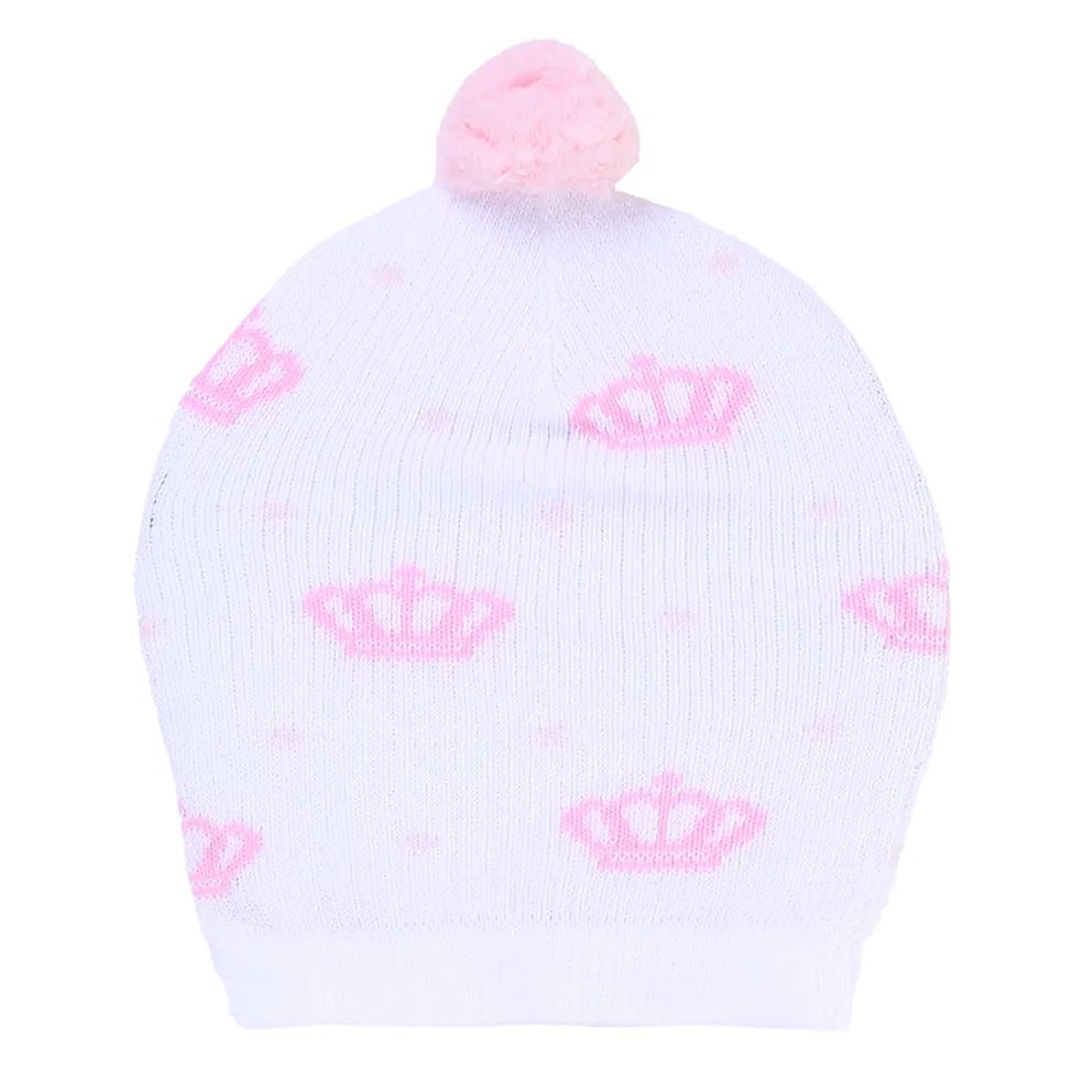 Kit Touca, Luva e Meia Coroa Branco e Azul