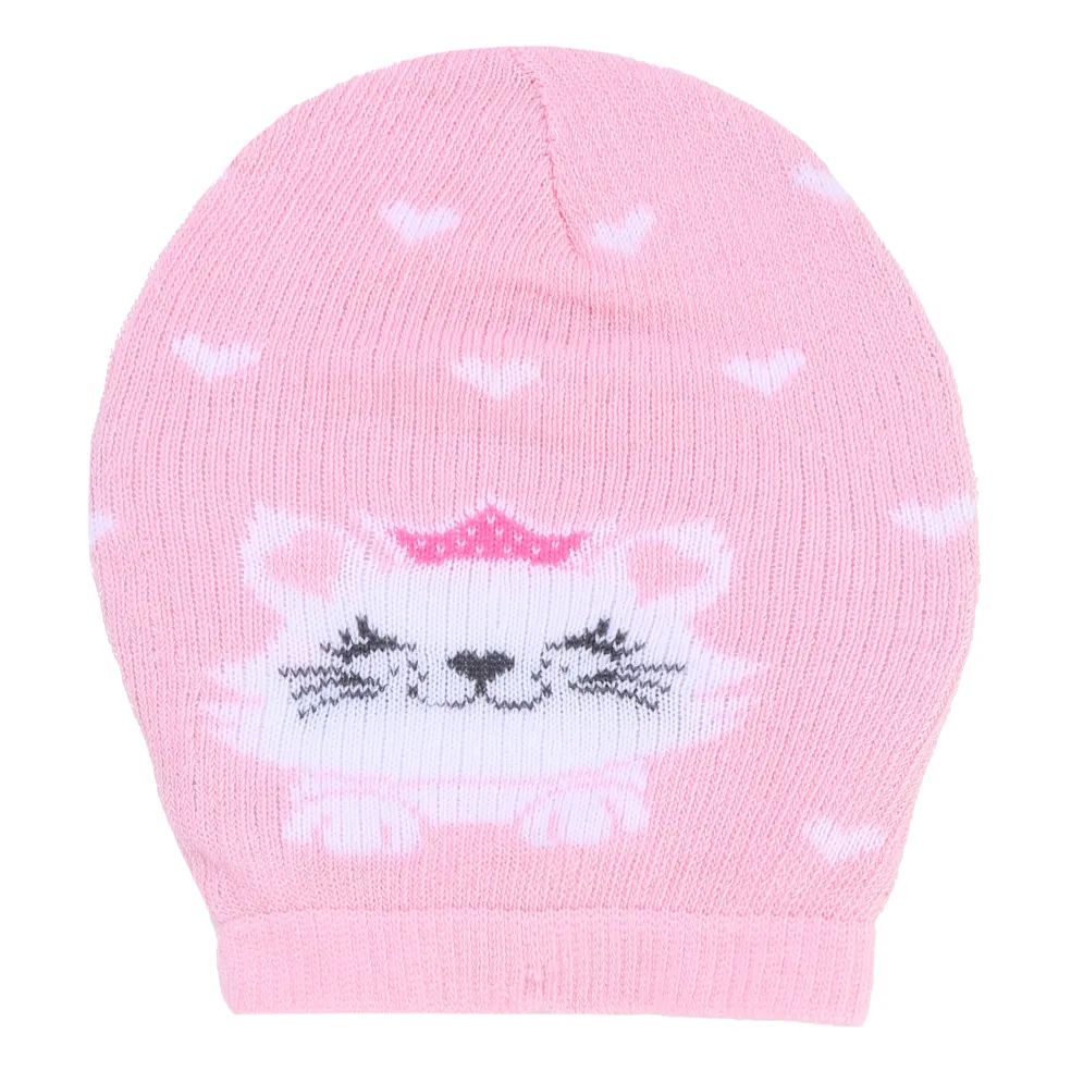 Kit Touca, Luva e Meia Gatinha Rosa