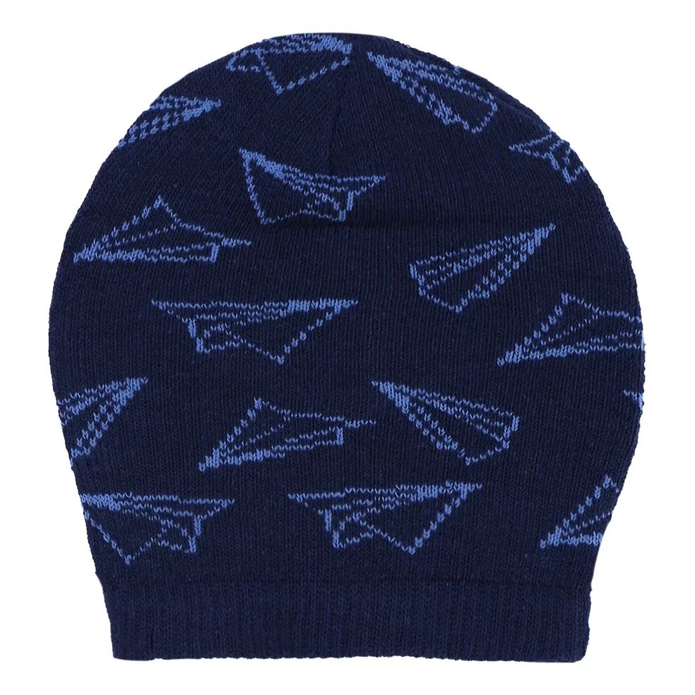 Kit Touca, Luva e Meia Aviãozinho Azul Marinho