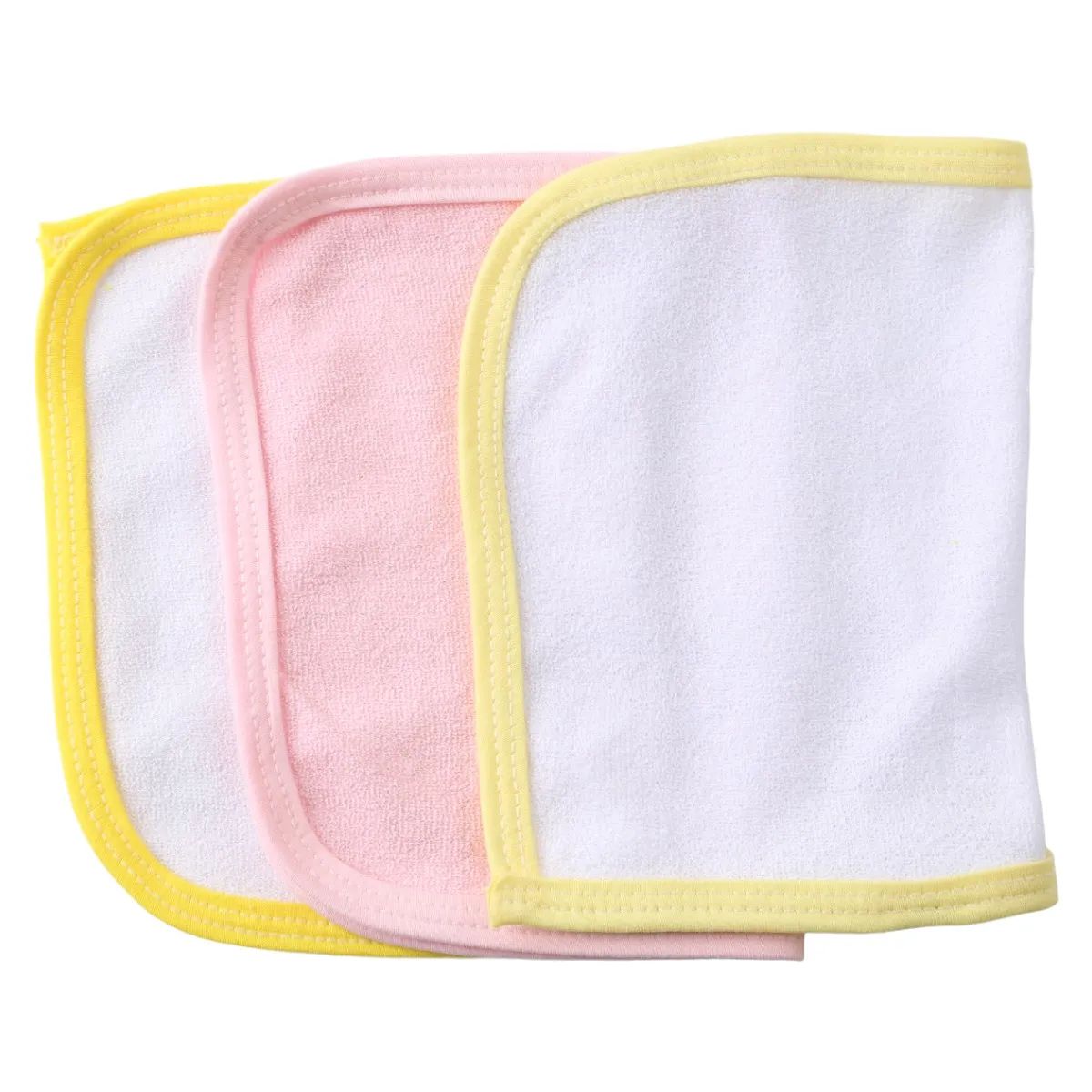 Jogo de Fraldas de Boca Baby Pri Rosa, Branco e Amarelo