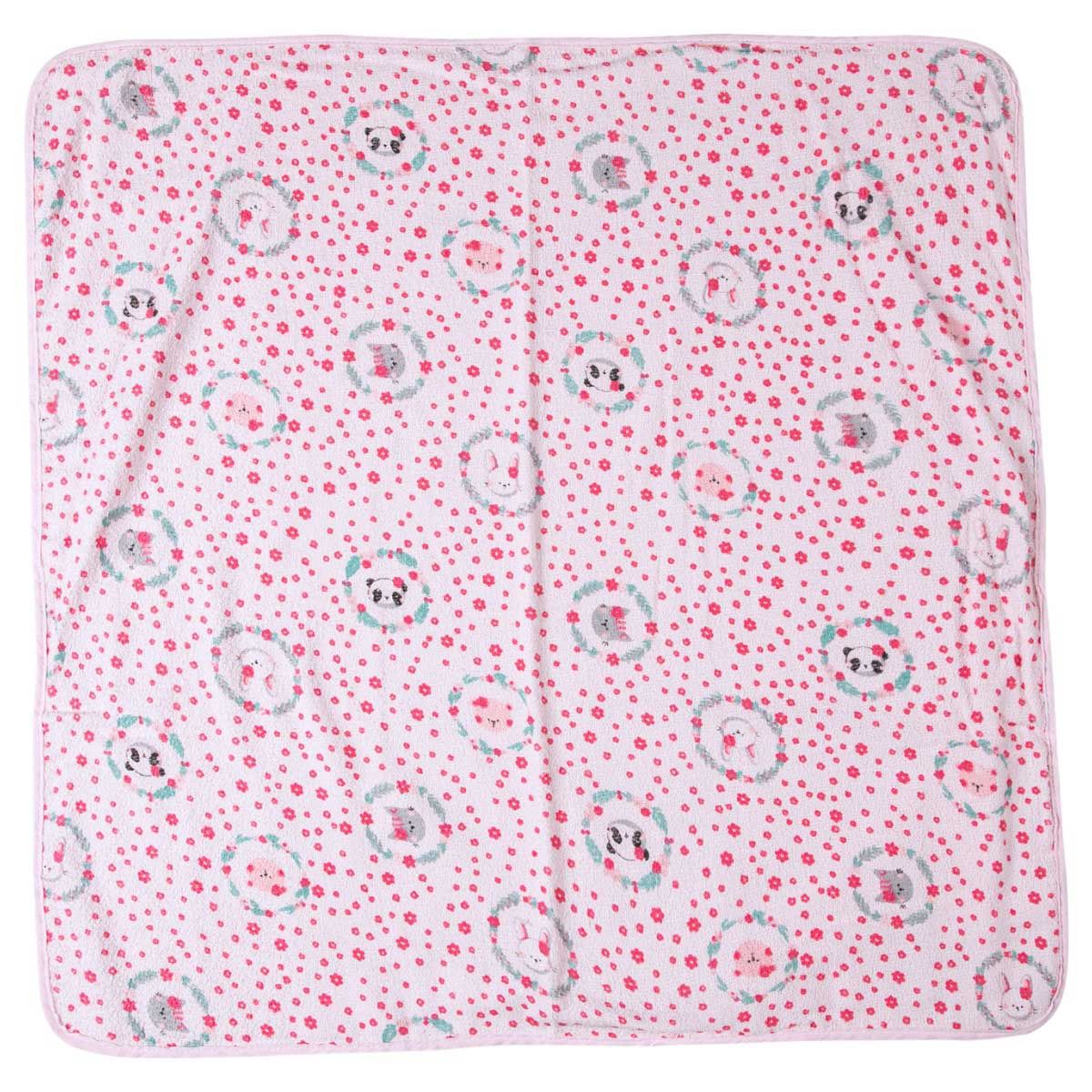 Toalha Felpuda Papizinha Karinho com Capuz Amiguinhas Rosa