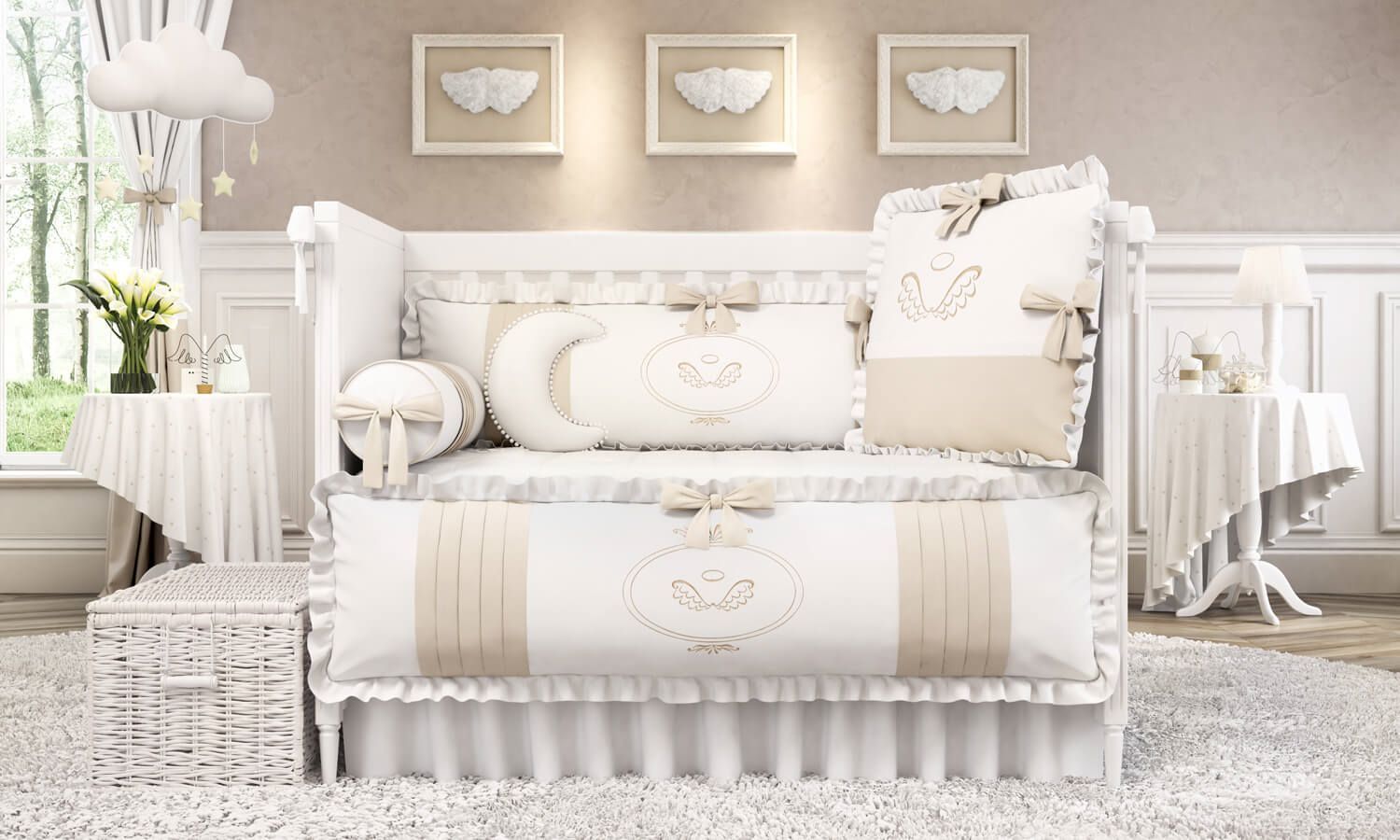 Quarto de Bebê Completo Anjo 16 Peças