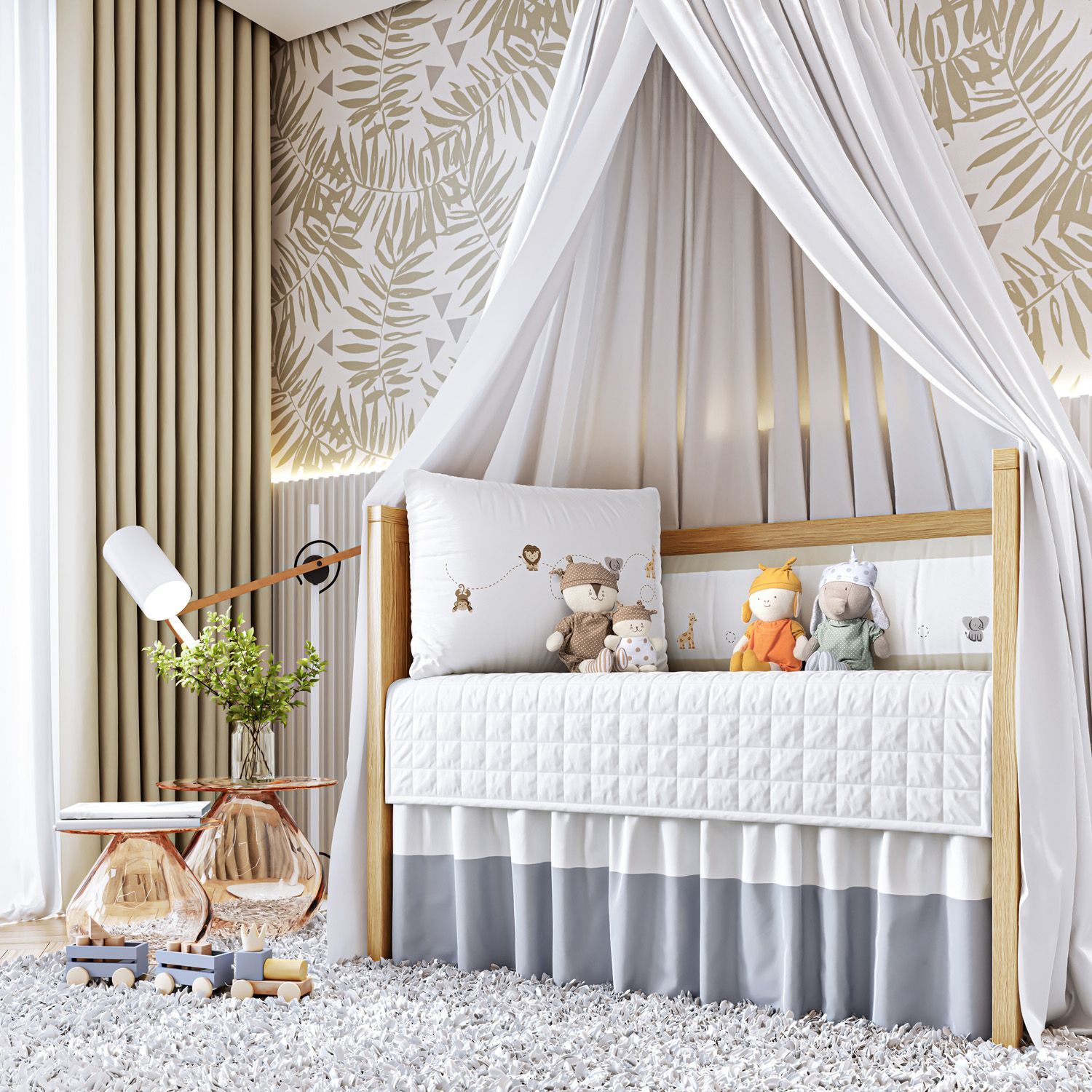 Quarto de Bebê Completo Safári Baby 16 Peças