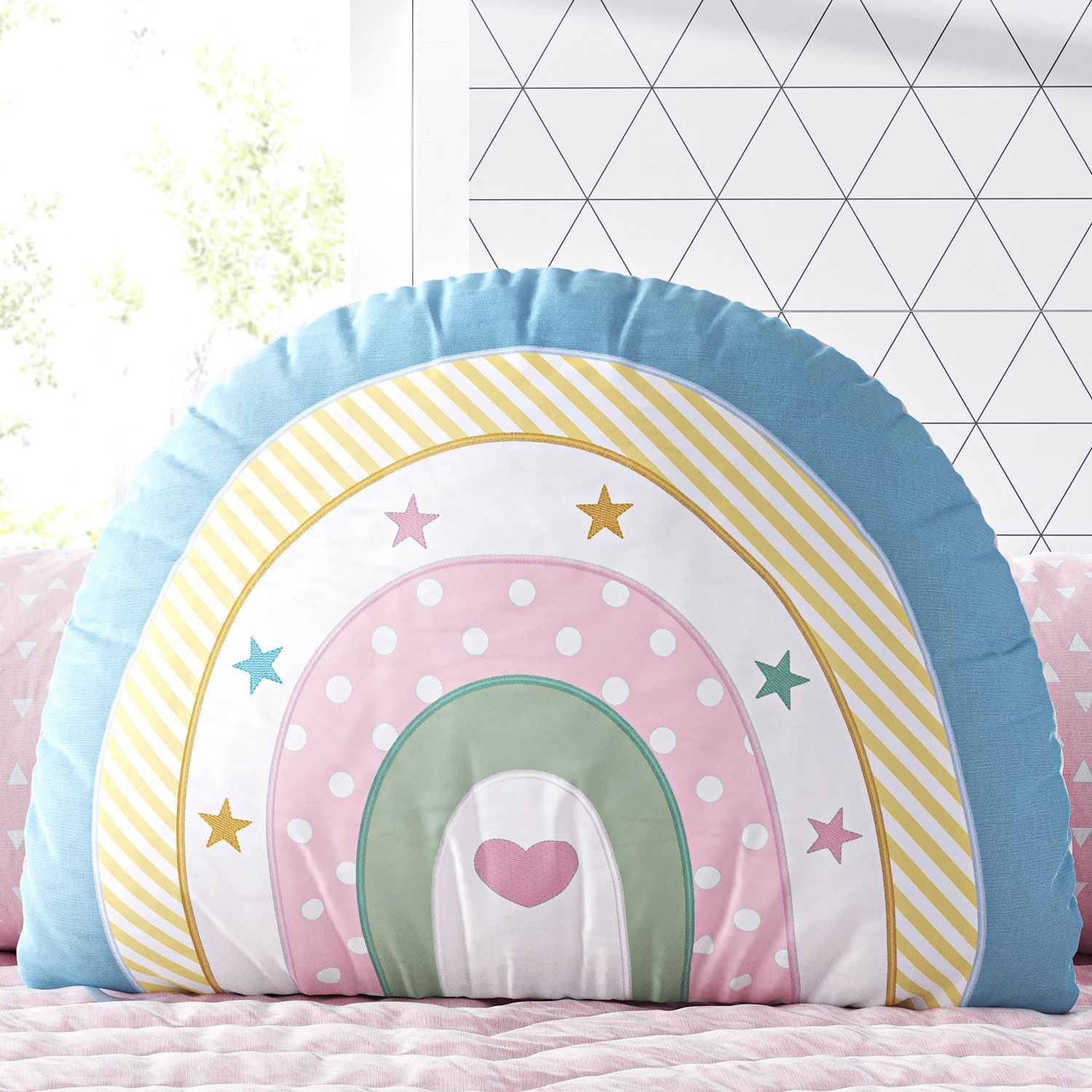 Quarto de Bebê Completo Arco-íris Patchwork 23 Peças