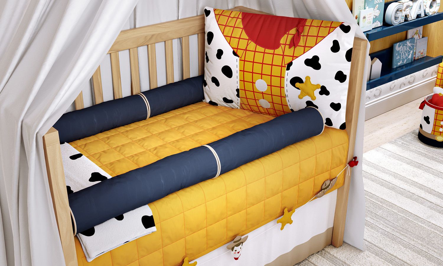 Quarto de Bebê Completo Toy Story Woody 19 Peças