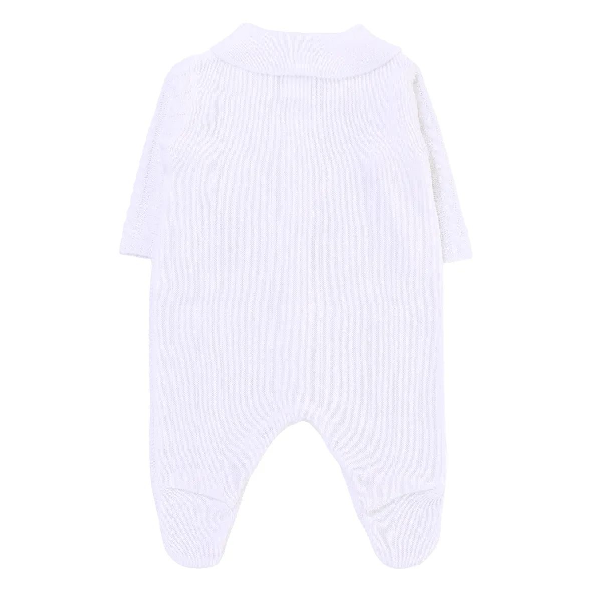 Saída Maternidade Din Don Trançado com Botões Branco