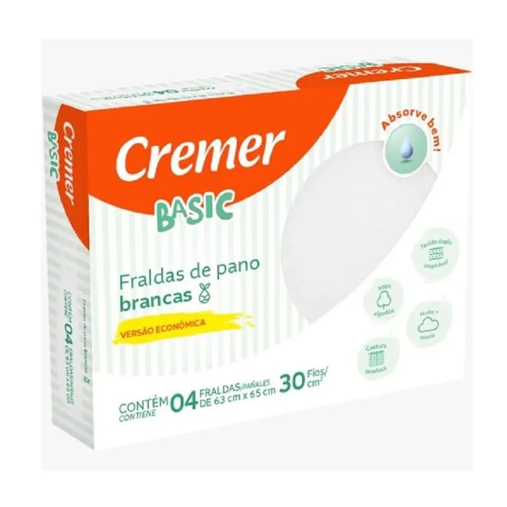 Kit Fralda de Pano Cremer Basic 4 Peças