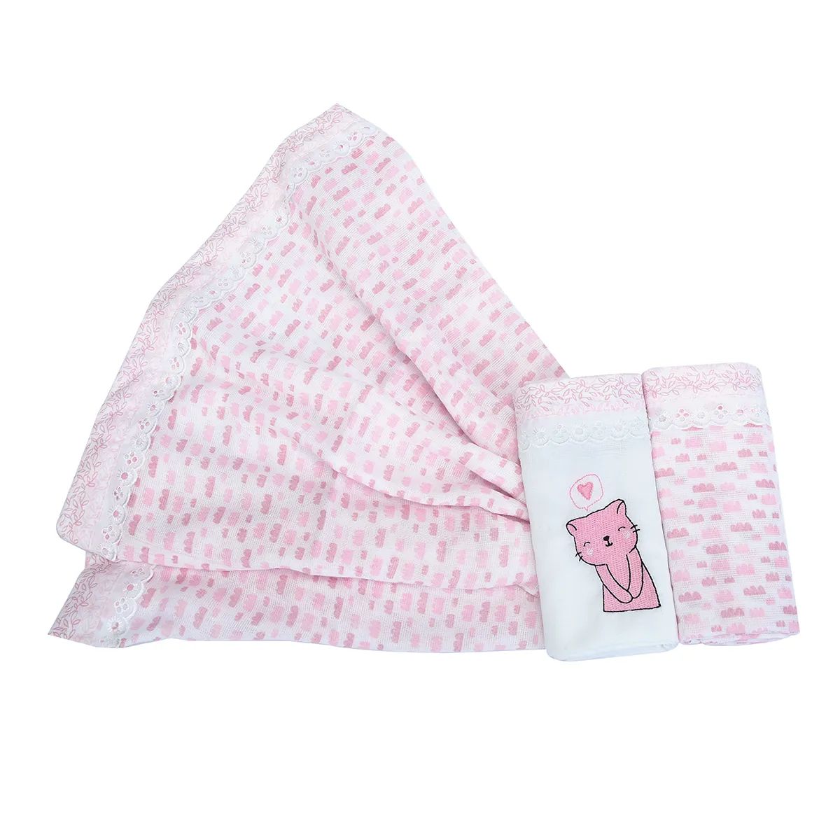 Kit Fralda Minasrey Cia Do Neném Classic Gata 3 Peças