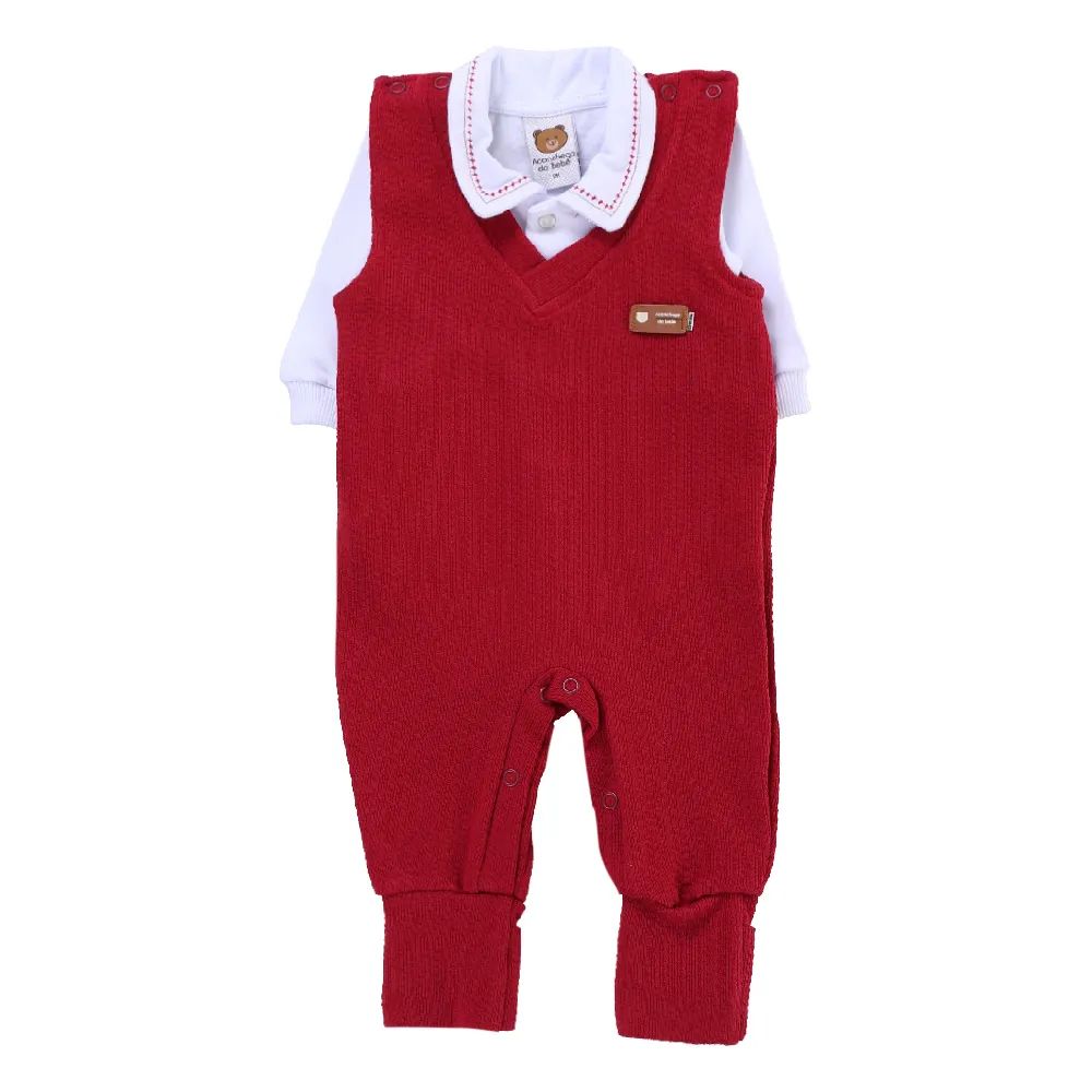 Saída de Maternidade Aconchego do Bebê com Gola Bordada Azul Marinho