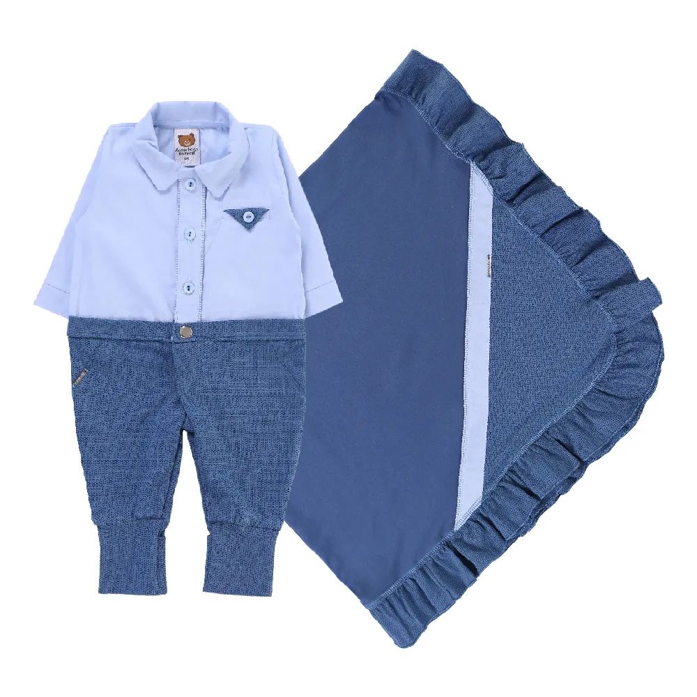 Saída de Maternidade Aconchego do Bebê com Lencinho Azul