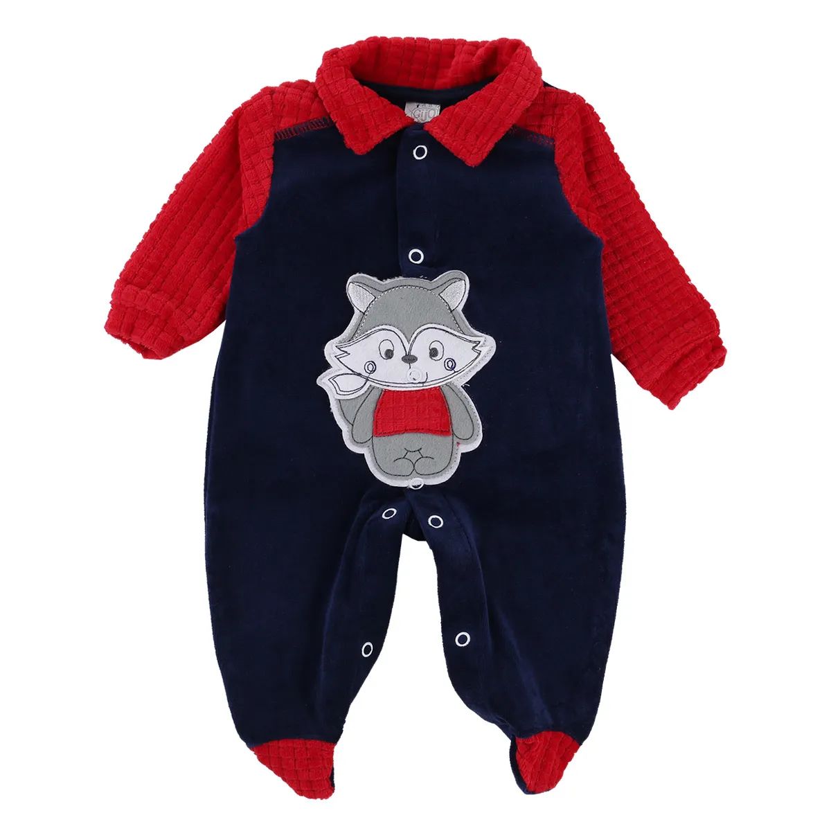 Saída Maternidade Baby Gijo Plush Bordado Raposa + Manta Azul
