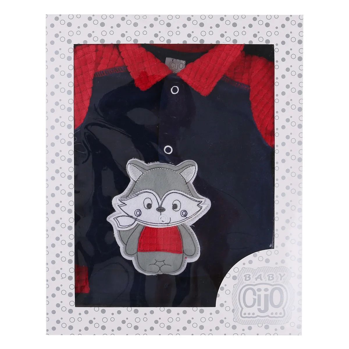 Saída Maternidade Baby Gijo Plush Bordado Raposa + Manta Azul