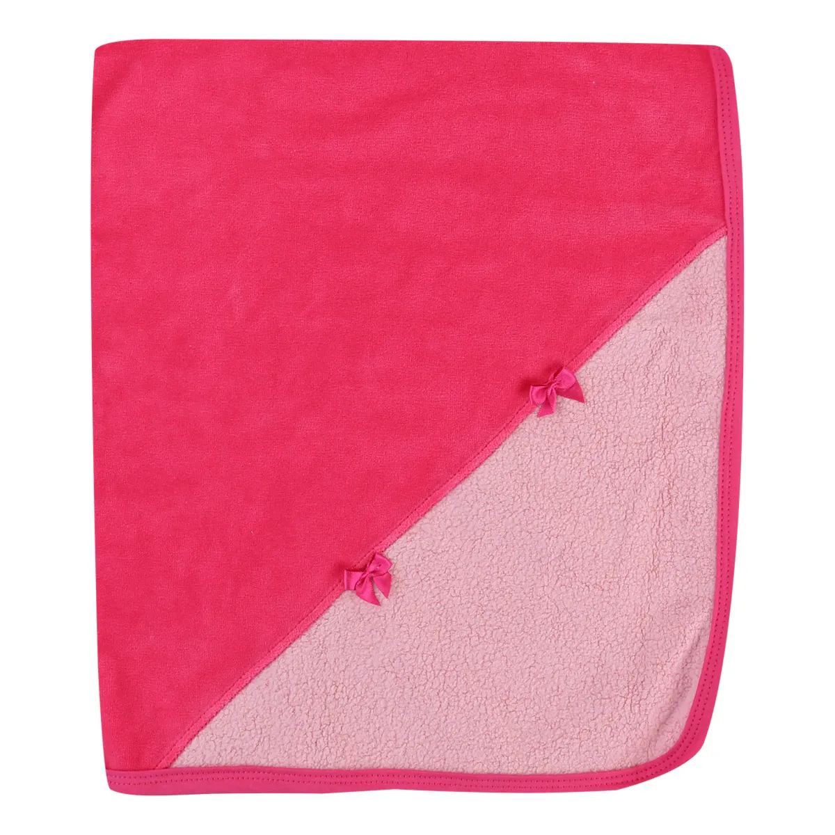 Saída Maternidade Baby Gijo Plush Bordado Ursinha + Manta Pink