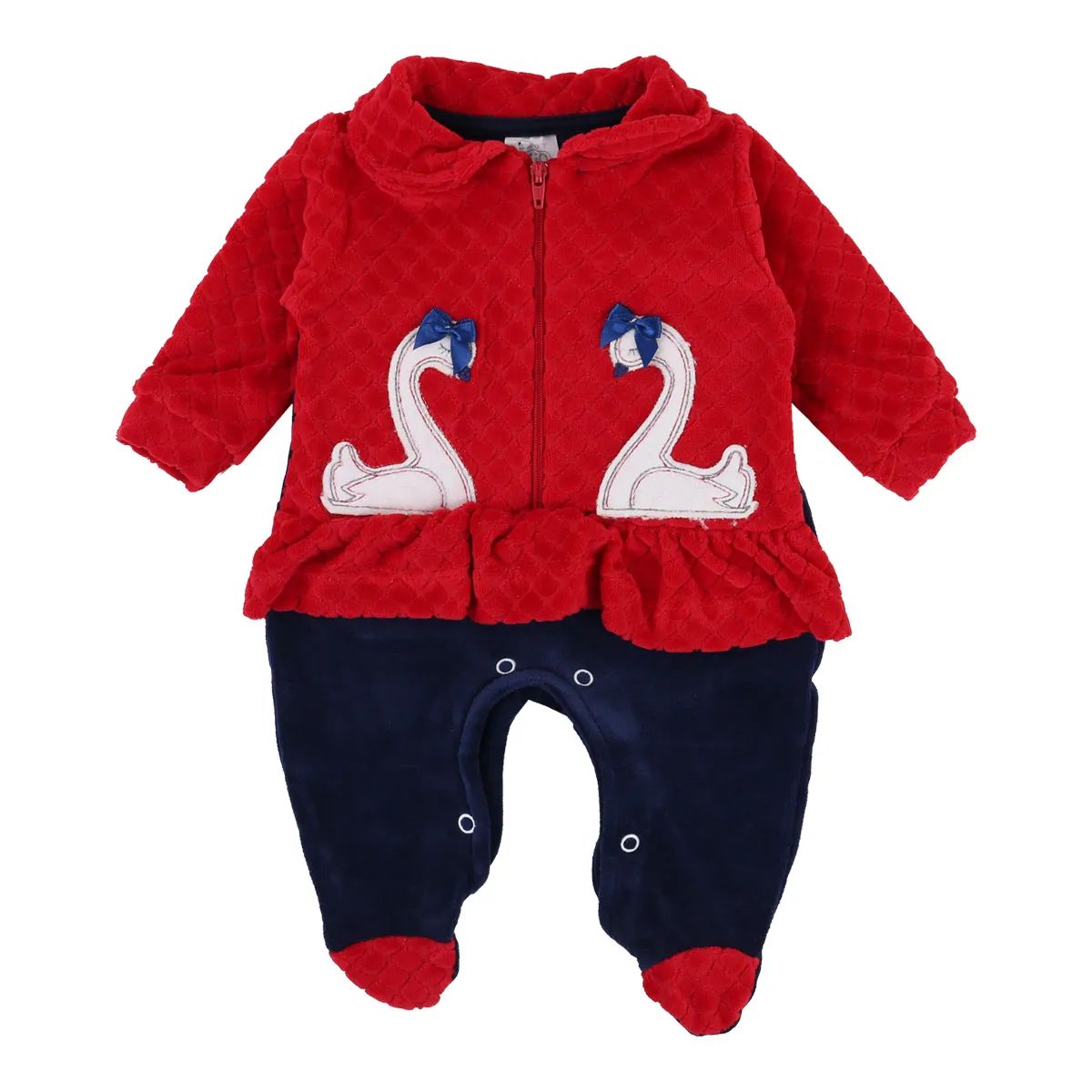 Saída Maternidade Baby Gijo Plush Bordado Cisnes + Manta Salmão