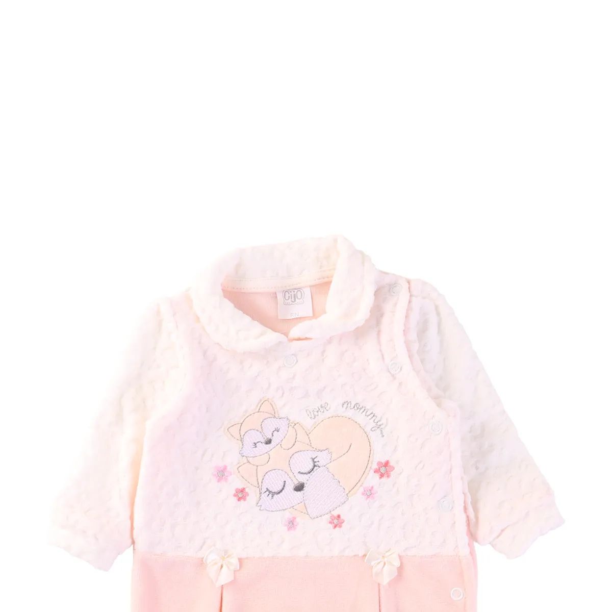 Saída Maternidade Baby Gijo Em Plush Estampa Raposa Off White