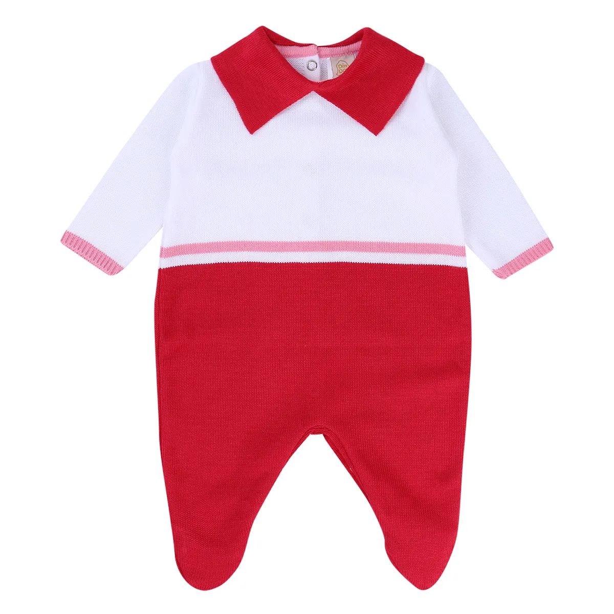 Saída Maternidade Din Don Linha Nanda Branco e Vermelho