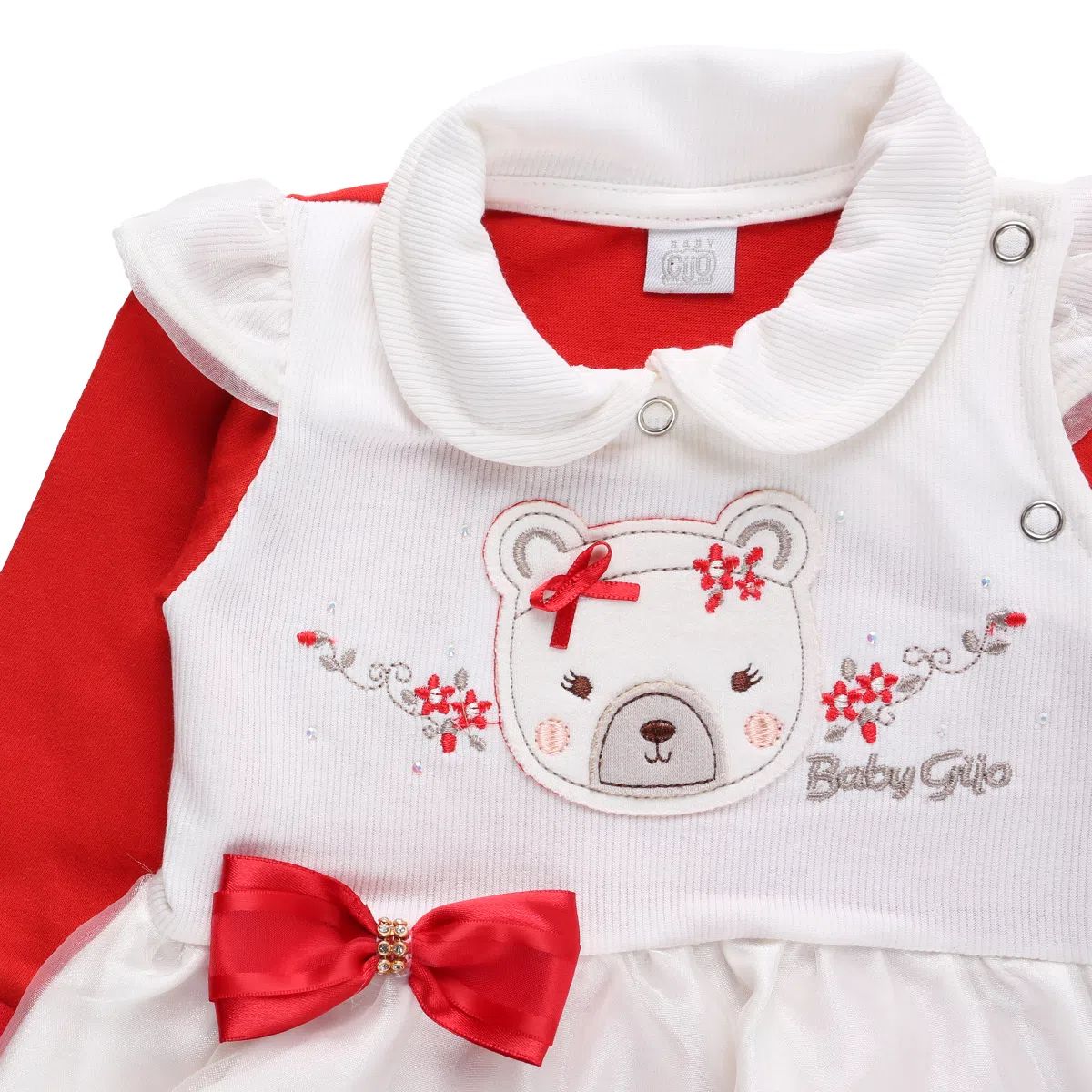 Saída Maternidade Baby Gijio Ursa Laço Vermelho