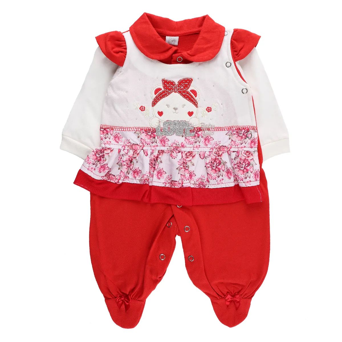 Saída Maternidade Baby Gijio Ursa Love Vermelho