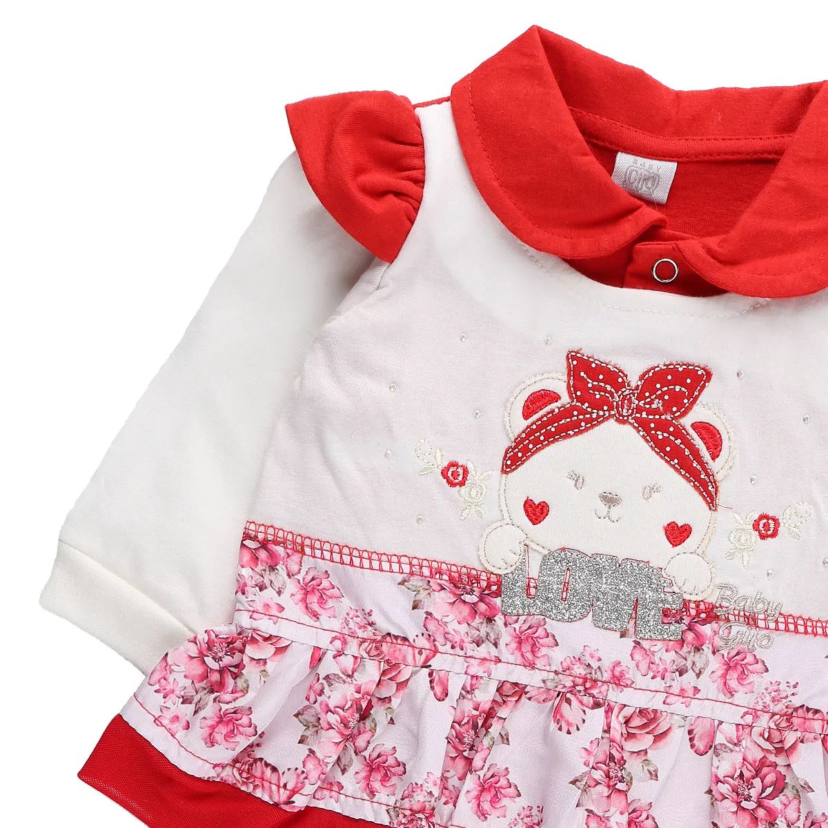 Saída Maternidade Baby Gijio Ursa Love Vermelho