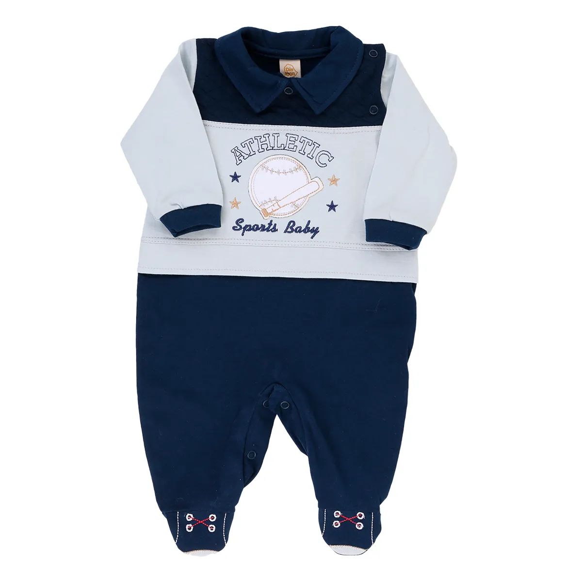 Saída Maternidade Din Don Bordado Sports Baby Azul Marinho