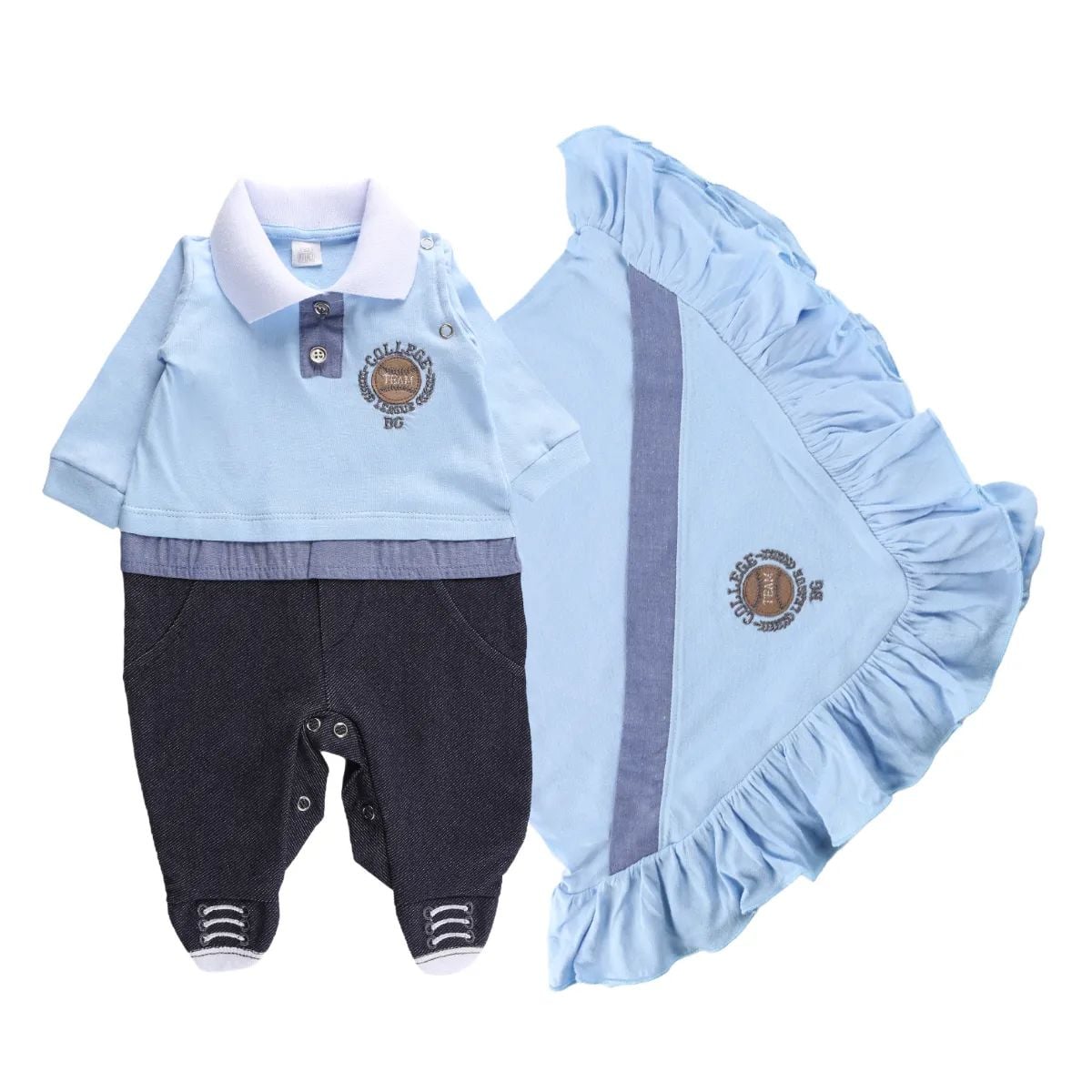 Saída Maternidade Baby Gijio College Team Azul Marinho