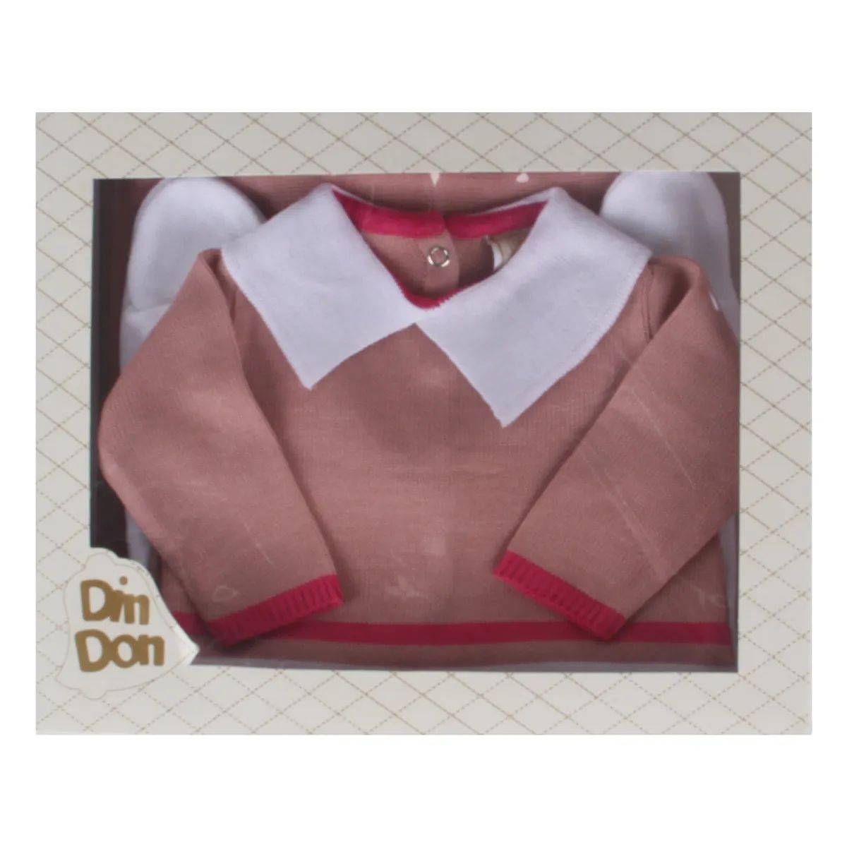 Saída Maternidade Din Don Linha Nanda Branco e Vermelho