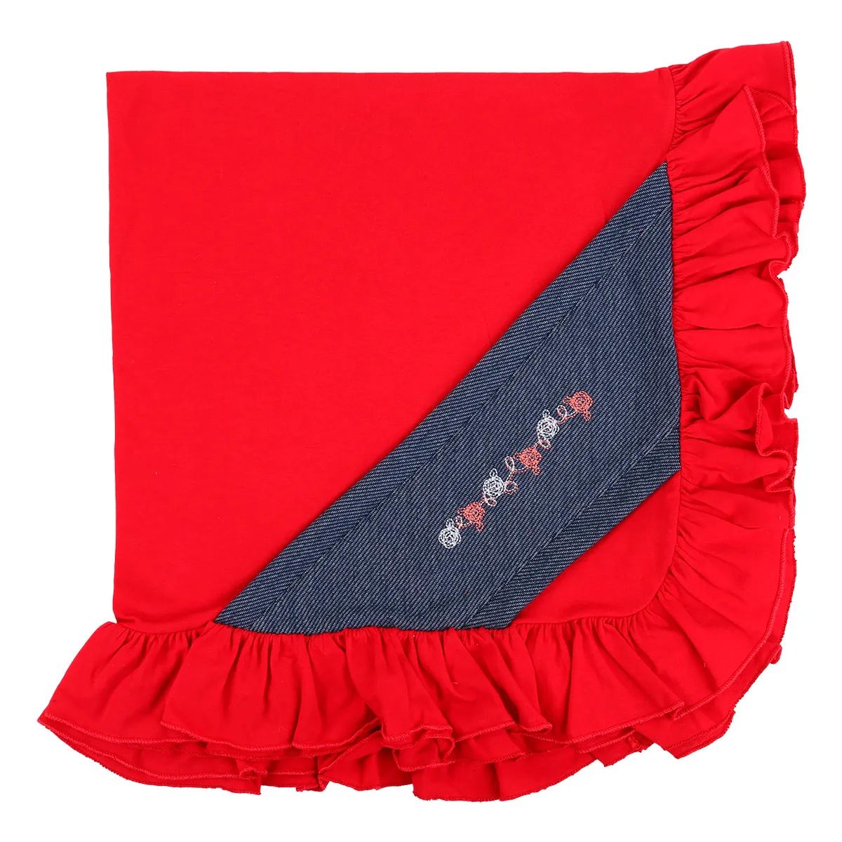 Saída Maternidade Din Don com Gola e Laço Vermelho